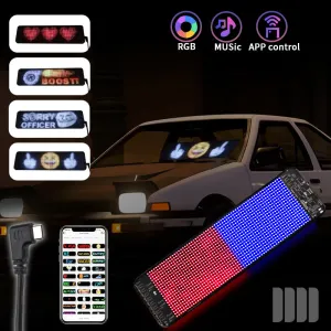 Programmable Car LED Sign – Ultra-Thin Full-Color Advertising Display Screen for Custom Text & Animation