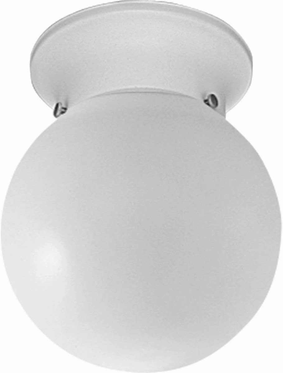 Progress Lighting P3605-30 Ceiling Fixture with White Glass Globe, White