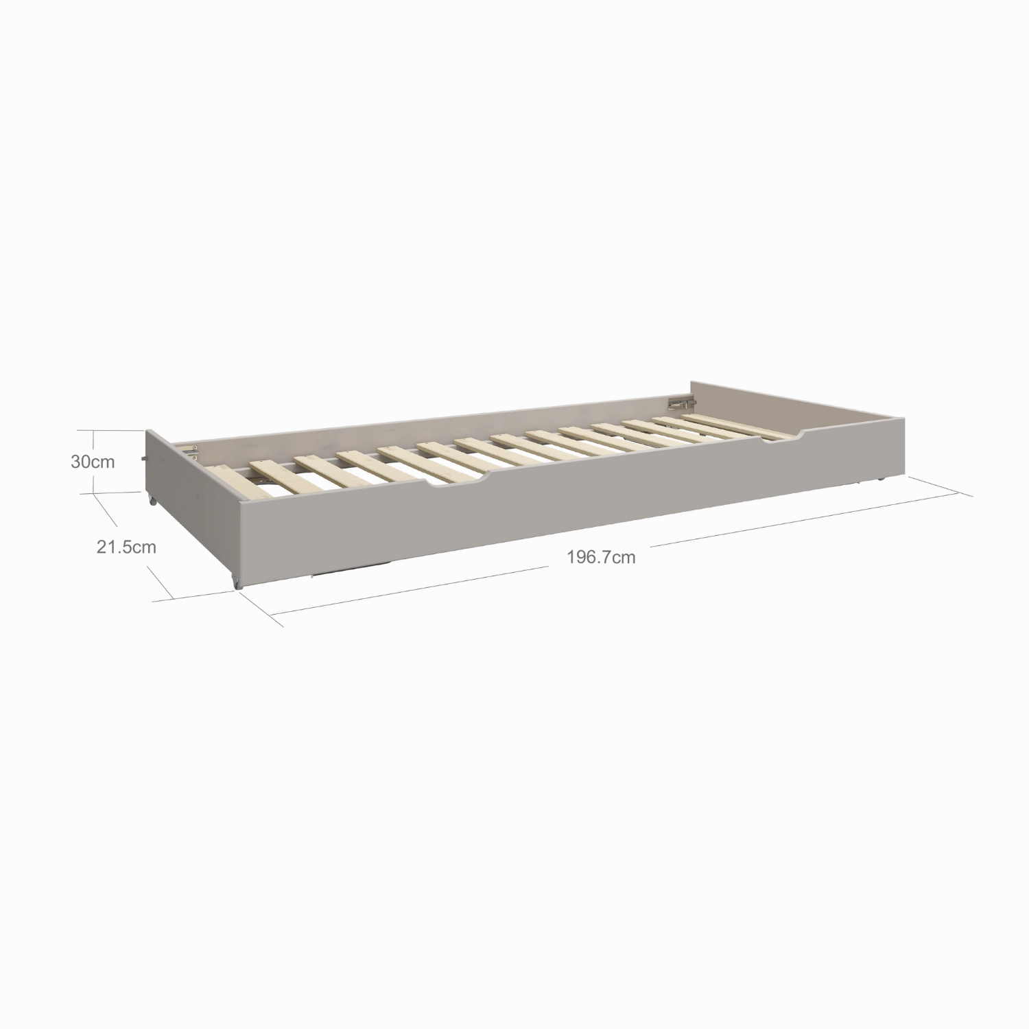 Pull-out Bed, 90x190 cm, Grey