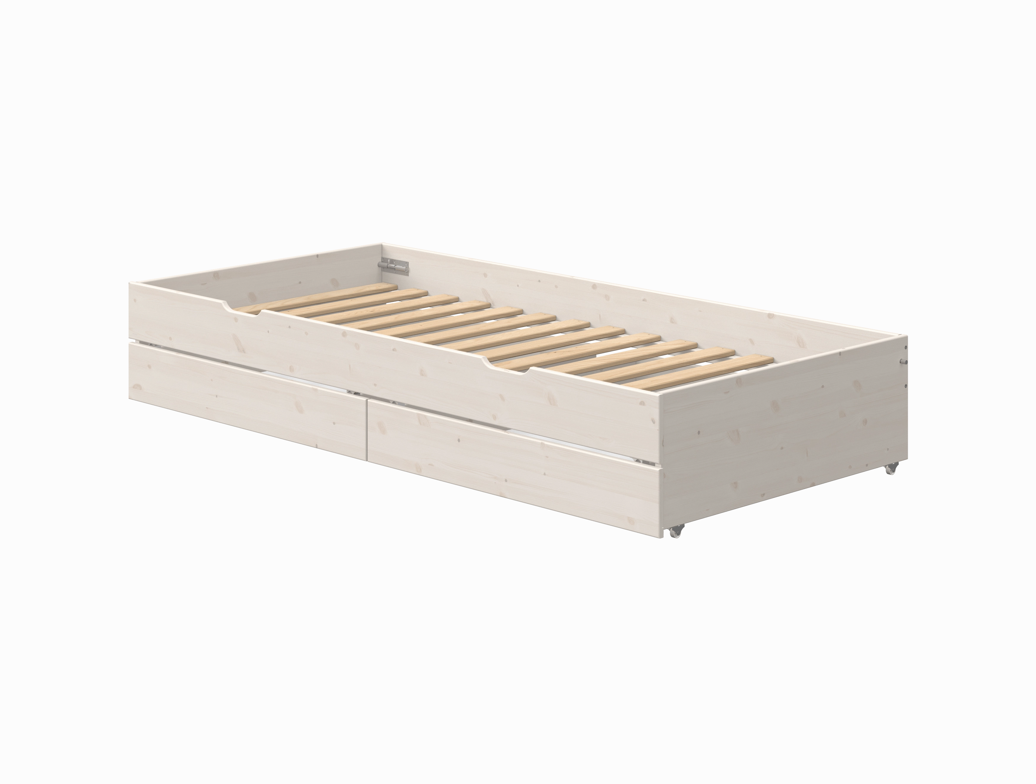 Pull-out Bed with Storage, 90x190 cm, White