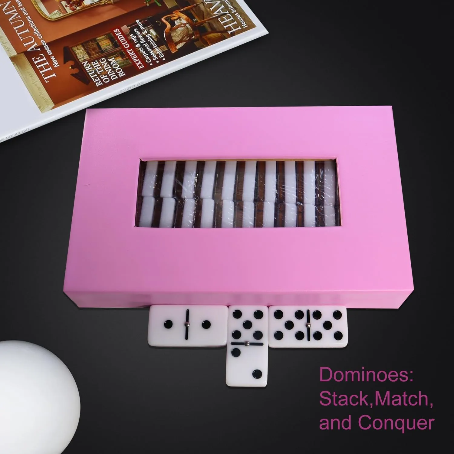 Purple Double Six Standard Domino Set 28 Tiles - Classic Number Table Game for 2-4 Players (36 )
