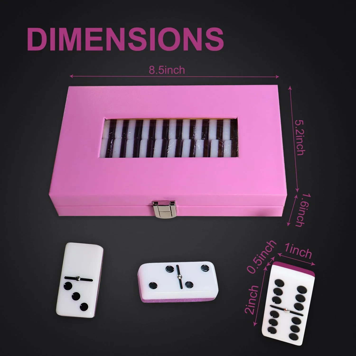 Purple Double Six Standard Domino Set 28 Tiles - Classic Number Table Game for 2-4 Players (36 )