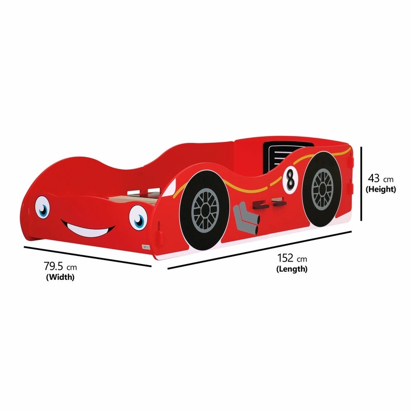 Racing Car Small Single Bed Red 3 x 5ft by Kidsaw
