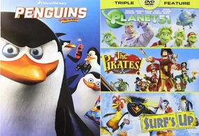 Radical surfing dream team Surf's up   Cute Penguins of Madagascar the Movie Dreamworks Animated movie set DVD Family Fun Pirates! Band of Misfits, the / Planet 51 Collection