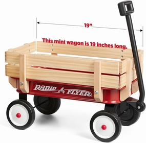 Radio Flyer My 1st Miniature Steel & Wood Wagon, 19" Long Toy Wagon for Kids 1.5 