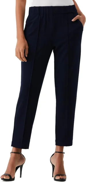 Rafaella Women's 26" Easy Pull-on Pants with Stretch Crepe Fabric, Straight Leg Classic Fit, Cropped Work Slacks