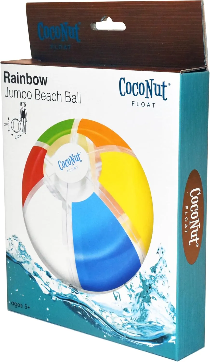 Rainbow Beach Balls - Small, Large and Jumbo Inflatable Beach Balls - Perfect for Summer, Swim Parties & Water Games