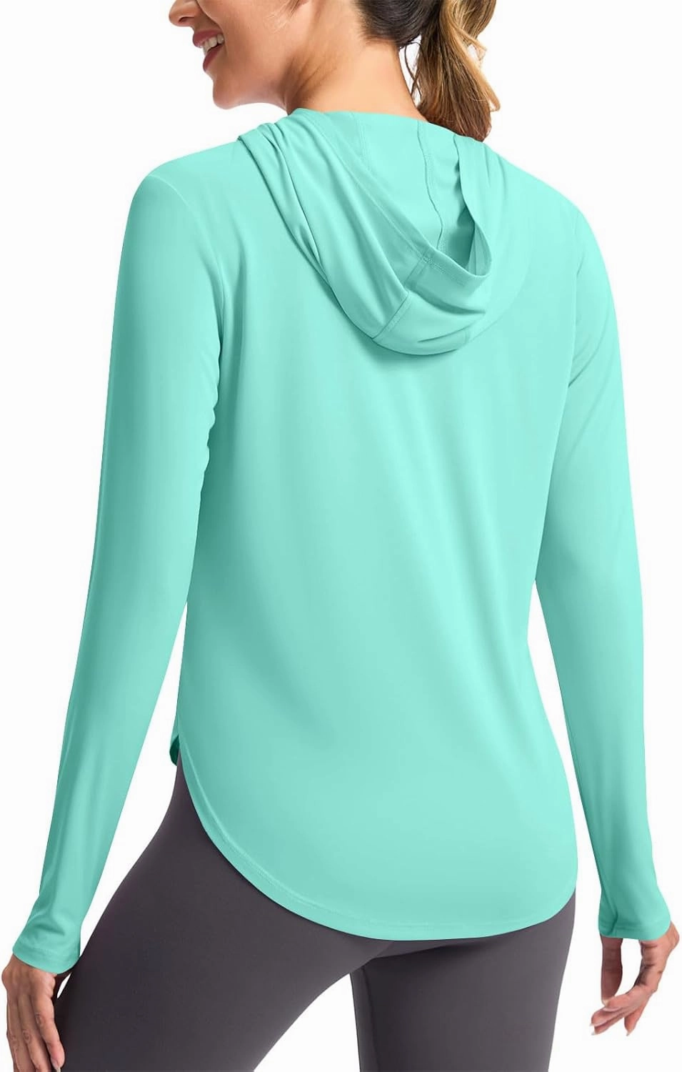 Rash Guard Shirt for Women UPF 50  SPF UV Protection Long Sleeve Workout Tops with Pockets Dry Fit Hiking Clothes