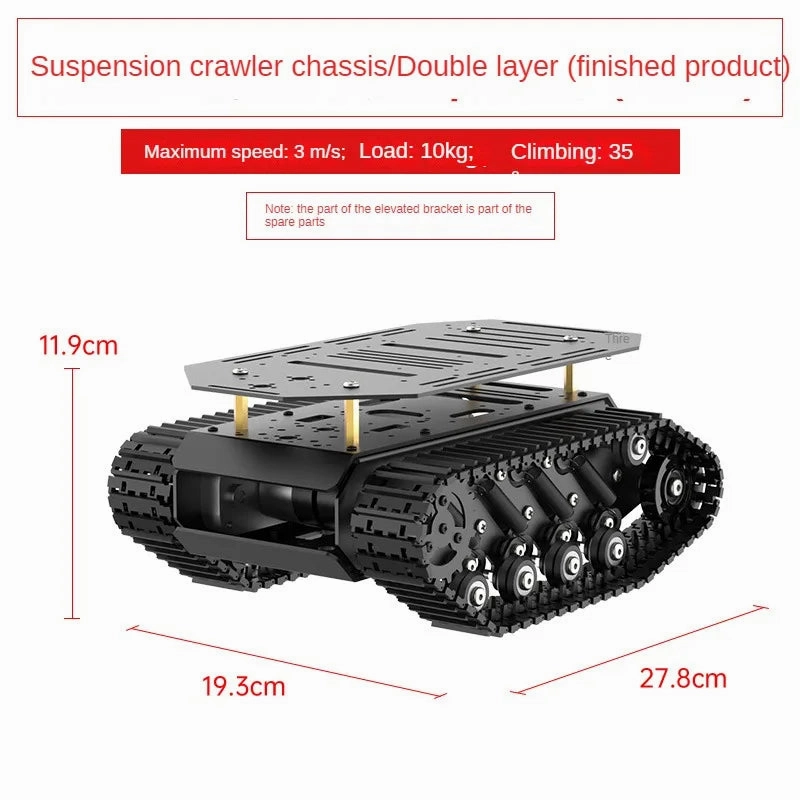 RC Tank 10KG Load Strong Shock Absorption Tank Chassis with Encoder Motor Suspension All Metal Robot Kit Programmable Robot Car