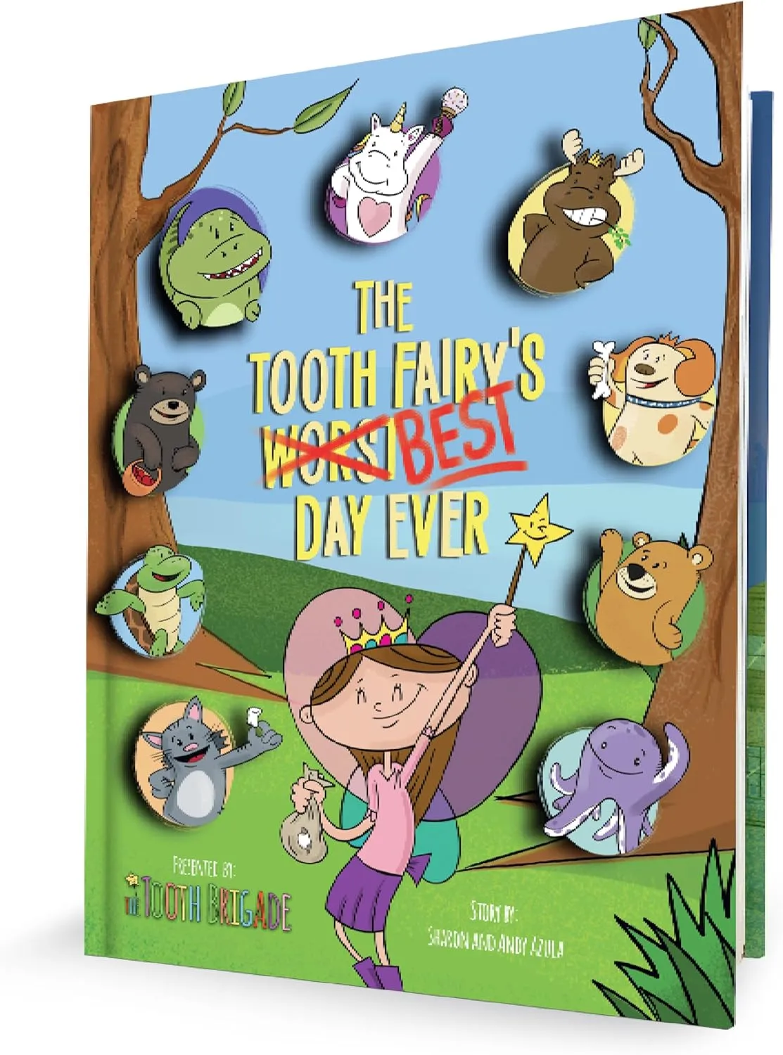 Rebel Dinosaur Tooth Fairy Pillow and Book Set | 8" Plush with Pocket for Lost Teeth & Hardcover Storybook w/Tracker, Q&A for Boys Girls Children of All Ages