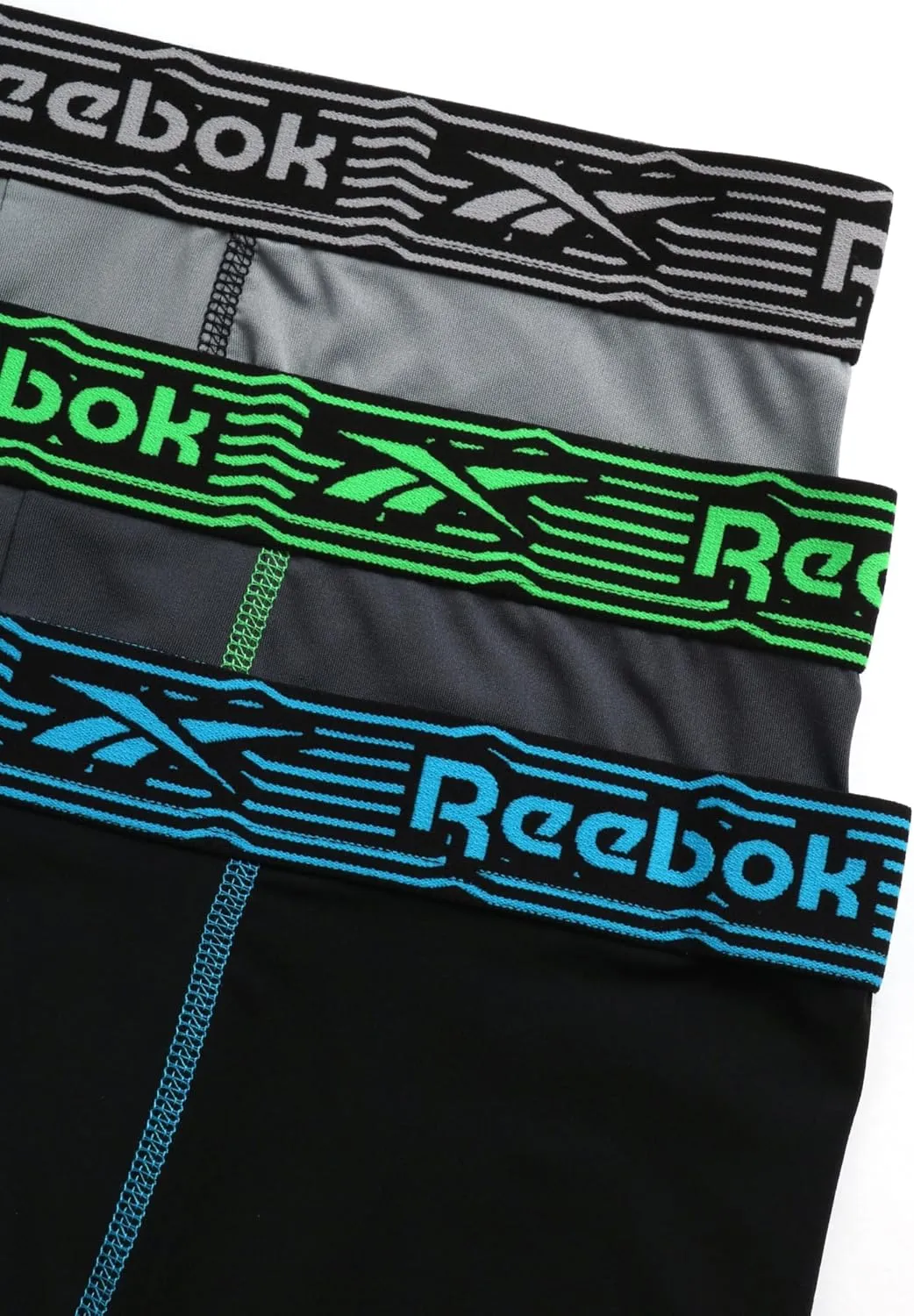 Reebok Mens Boxer Briefs - 3 Pack Stretch Moisture Wicking Mens Underwear with Contour Pouch Boxers for Men (Sizes: S-XL)