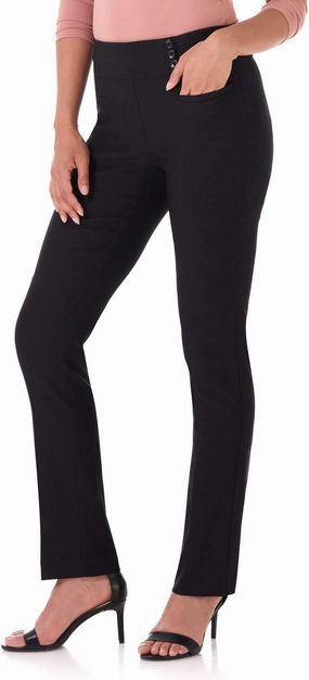 Rekucci Women's Ease Into Comfort Pull-On Straight Pant with Pockets