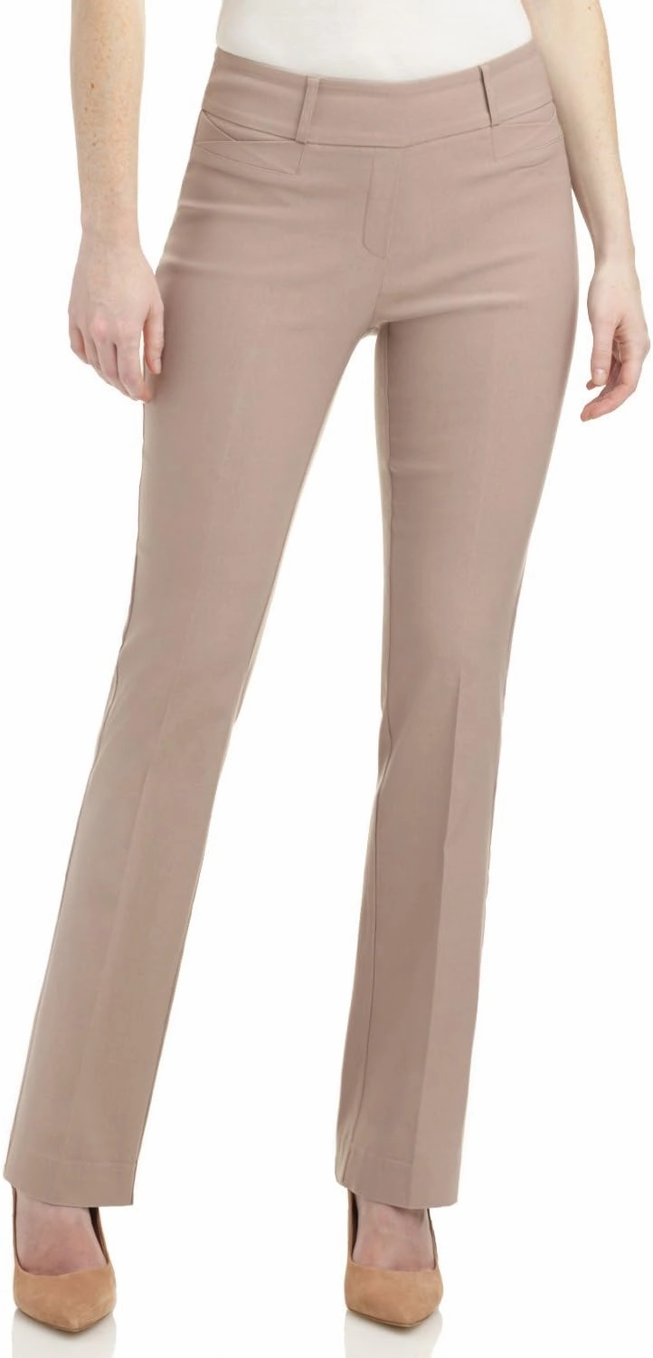 Rekucci Womens Ease into Comfort Fit Barely Bootcut Business Casual Stretch Pants in Regular/Tall/Petite fit