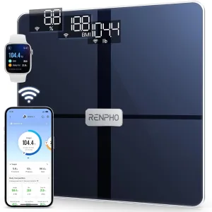 RENPHO Wi-Fi Scale for Body Weight, FSA HSA Store Eligible Bluetooth WiFi Body Fat Scale Tracks 13 Metrics, Smart Digital Bathroom Scale Automatically Identify Users by Wi-Fi, Elis Aspire