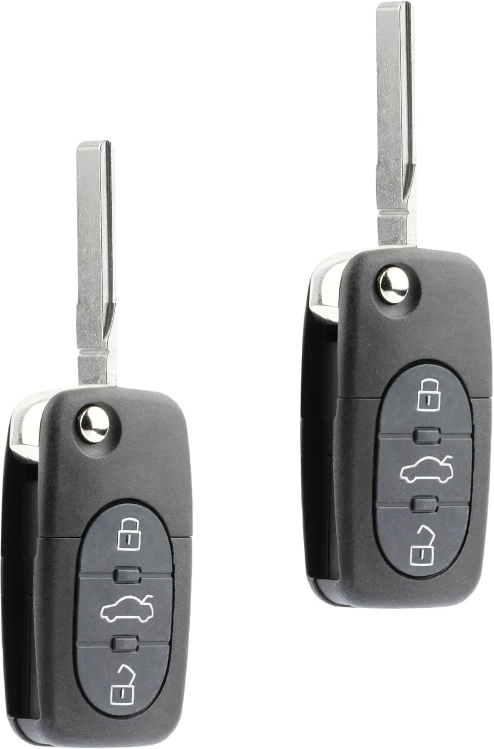 Replacement Keyless Entry Remote Flip Key Fob fits 1998 1999 2000 2001 VW Beetle, Golf, Jetta, Passat (HLO1J0959753F, Set of 2)