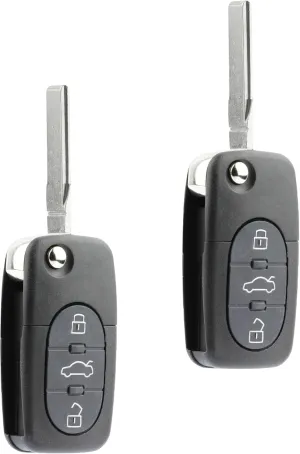 Replacement Keyless Entry Remote Flip Key Fob fits 1998 1999 2000 2001 VW Beetle, Golf, Jetta, Passat (HLO1J0959753F, Set of 2)
