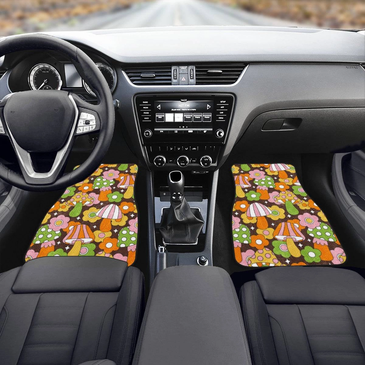 Retro Fungi Love Car Floor Mats