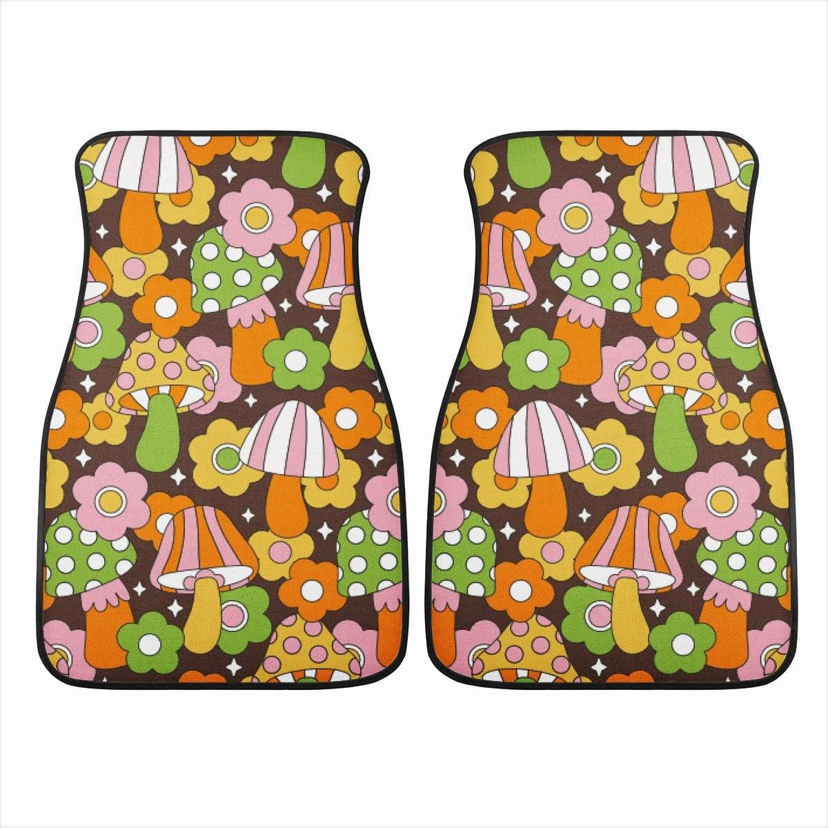 Retro Fungi Love Car Floor Mats