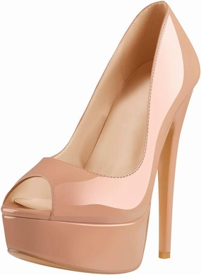 Richealnana Women's Peep Toe Platform Classic Pumps