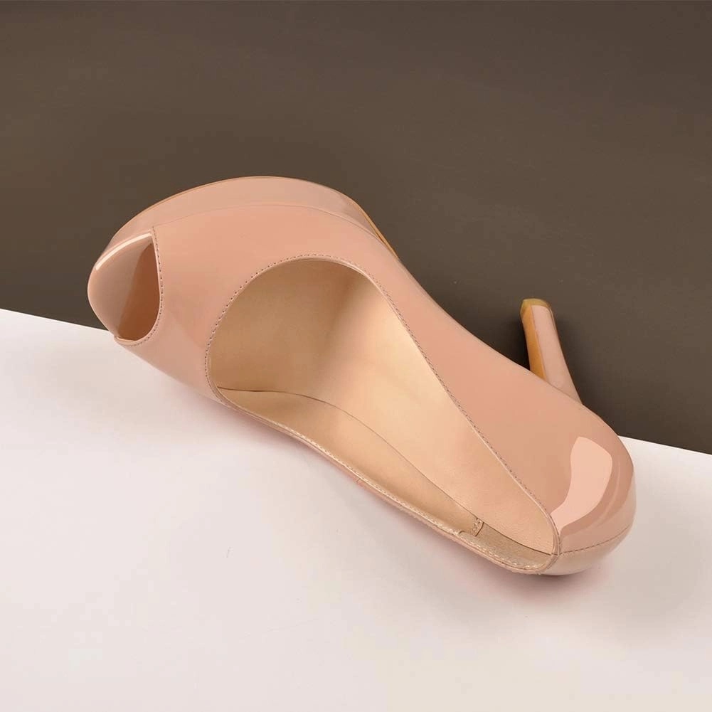 Richealnana Women's Peep Toe Platform Classic Pumps