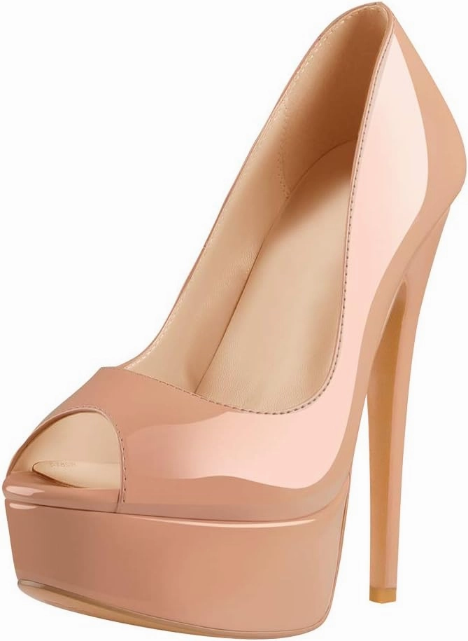 Richealnana Women's Peep Toe Platform Classic Pumps