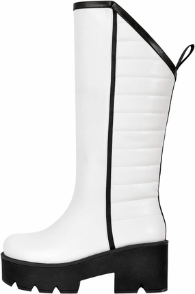 richealnini Mid Calf Boots for Women Embroidered Pull-On Knee High Booties