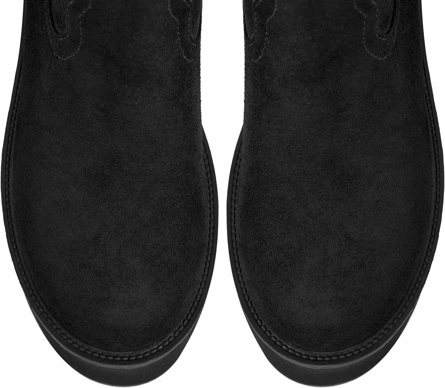 richealnini Mid Calf Boots for Women Embroidered Pull-On Knee High Booties