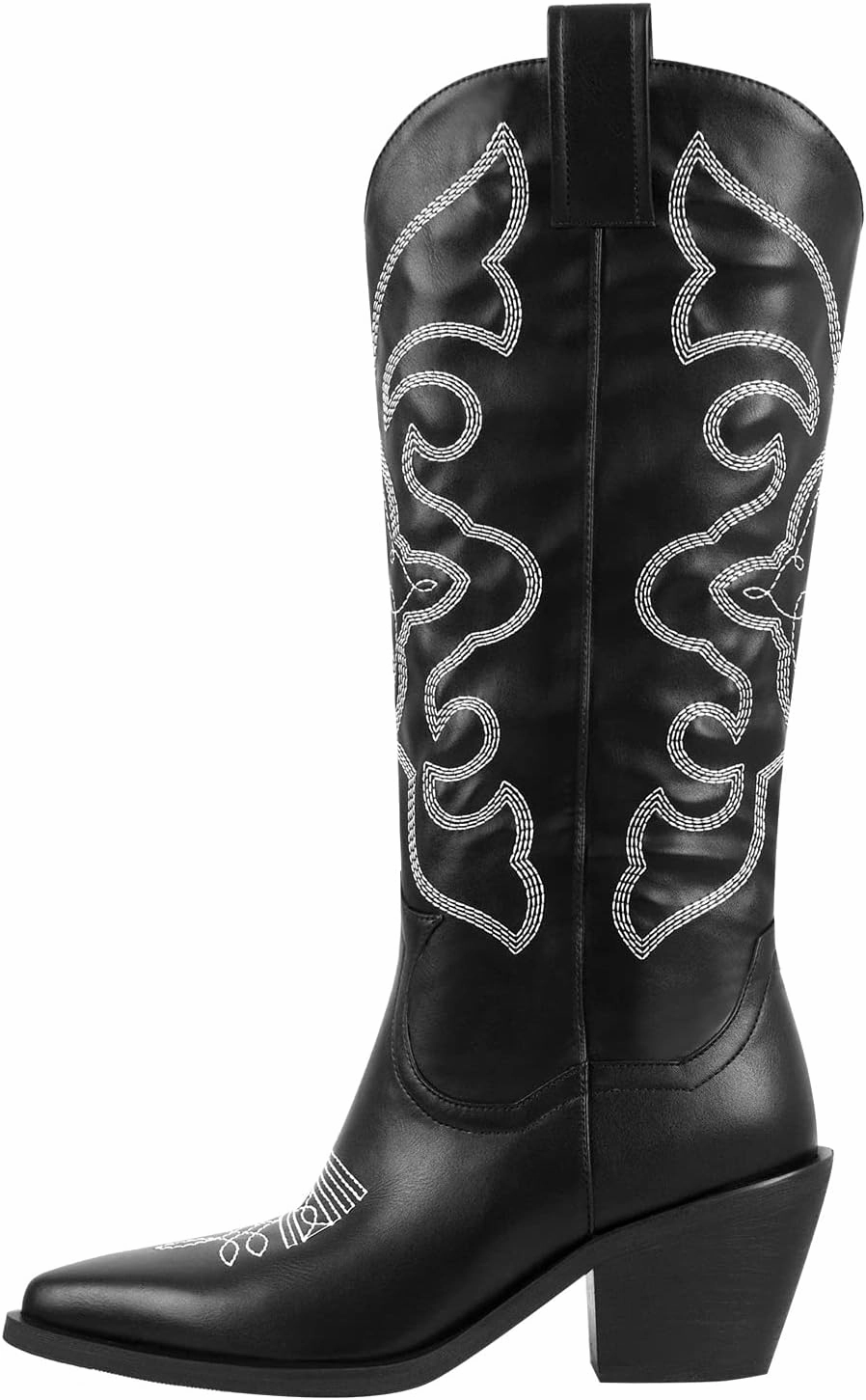richealnini Sparkle Rhinestone Cowgirl Cowboy Boots for Women Pull On Diamante Heeled Bootes