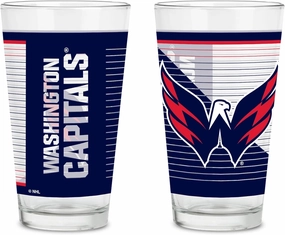 Rico Industries NHL Hockey16 oz Pint Glasses with Digitally Printed Logo, Practical Set of 2 Classic Drinking Glasses, Dishwasher Safe, Great for Water, Beer, Iced Tea, and More