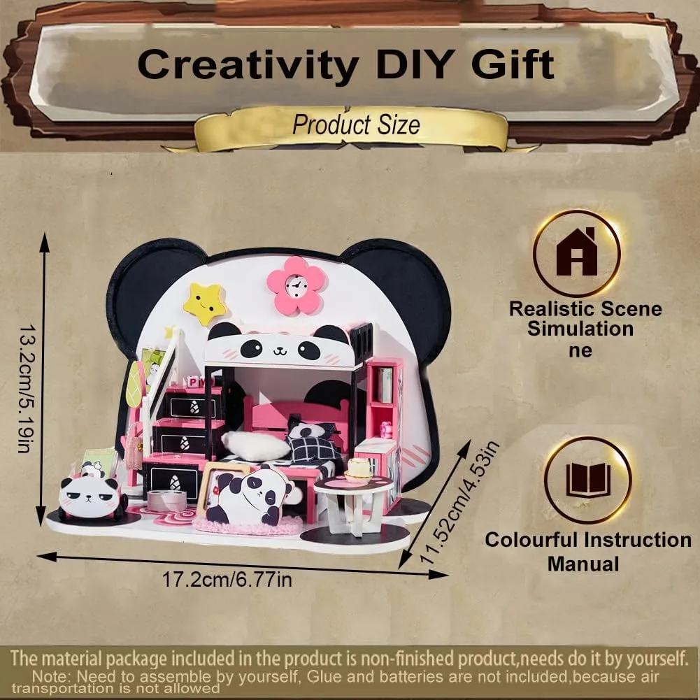 Romantic and Cute Dollhouse Miniature DIY House Kit Creative Room Perfect DIY Gift for Friends,Lovers and Families (Xiongbao)