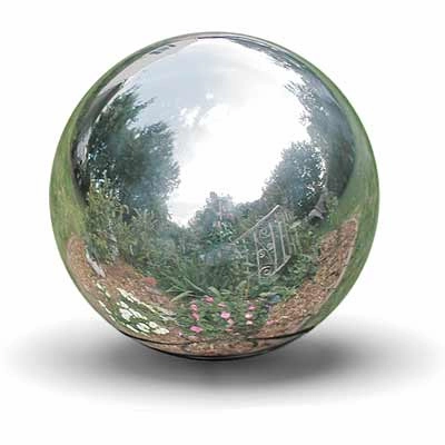 Rome Stainless Steel 8" Gazing Ball and Trivet Riser Stand