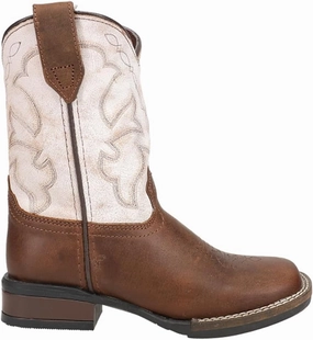 ROPER Toddler Girls Monterey Square Toe Casual Boots Mid Calf - Brown, White