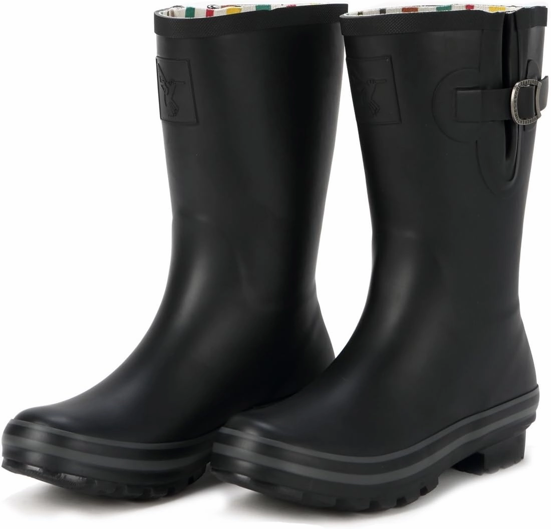 Rubber Rain Boots For Women's Garden Shoes Waterproof Boots Cute Printing Rainbow Mid-Calf Rain Boots UK Brand
