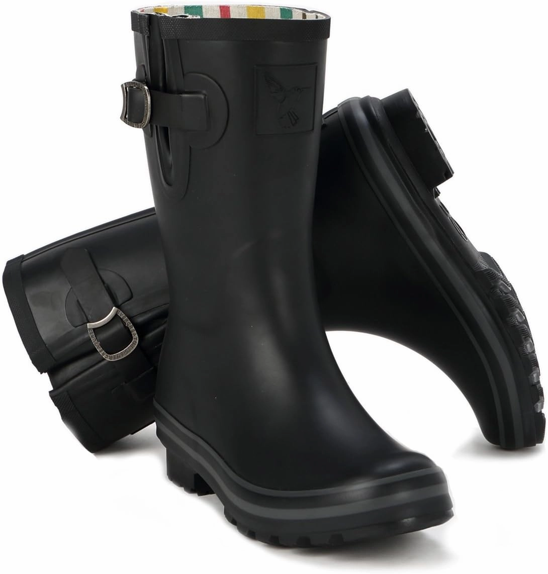Rubber Rain Boots For Women's Garden Shoes Waterproof Boots Cute Printing Rainbow Mid-Calf Rain Boots UK Brand