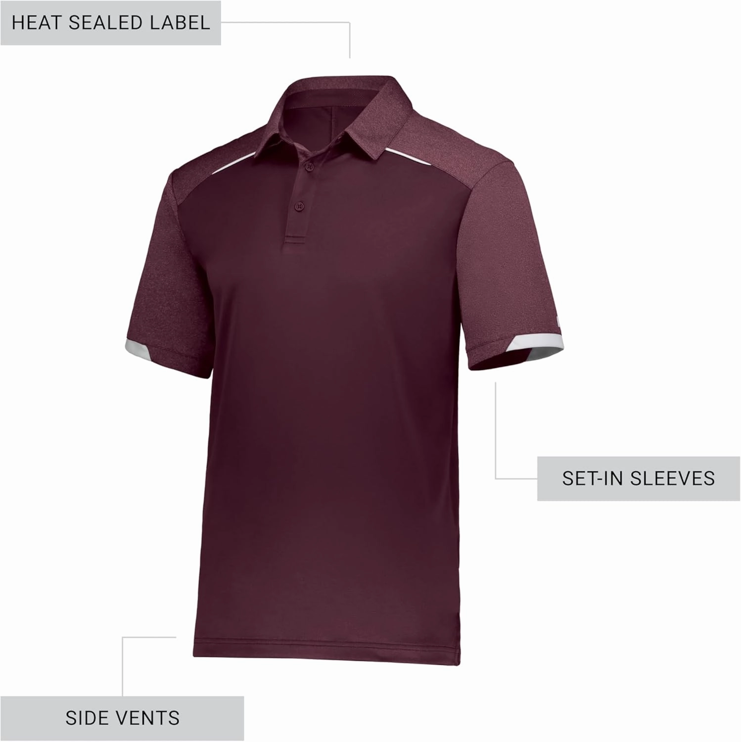 Russell Athletic Men's Legend Polo Shirt, Moisture-Wicking Performance, Classic Fit