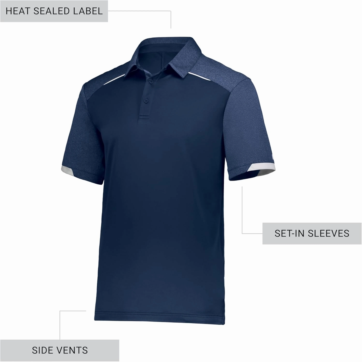 Russell Athletic Men's Legend Polo Shirt, Moisture-Wicking Performance, Classic Fit