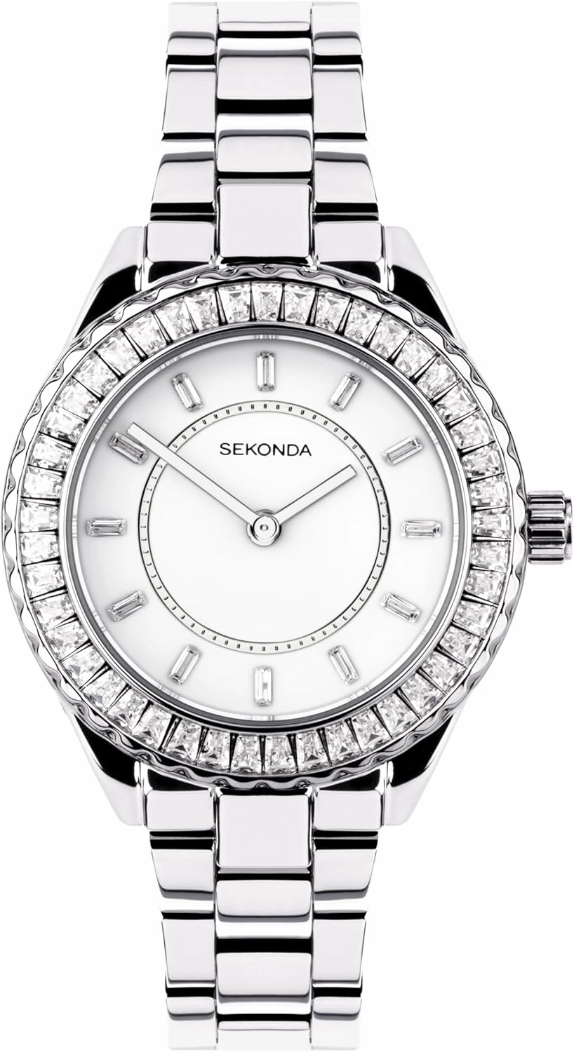 Sekonda Classic Margot Ladies 34mm Quartz Watch with Analogue Display, and Stainless Steel Strap