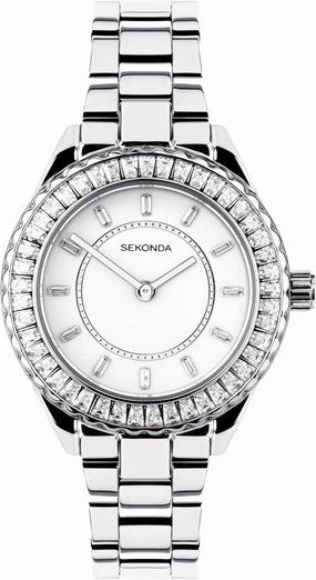 Sekonda Classic Margot Ladies 34mm Quartz Watch with Analogue Display, and Stainless Steel Strap
