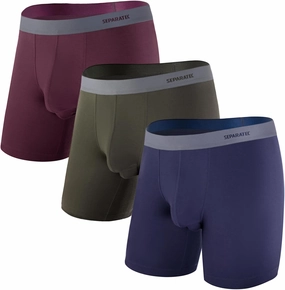 Separatec Mens Underwear with Pouch Moisture Wicking Rayon Made From Bamboo Underwear Men Breathable Boxer Briefs 3 or 6 Pack