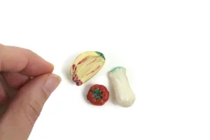 Set of 3 Vintage 1:12 Miniature Dollhouse Plastic Fruit & Vegetables