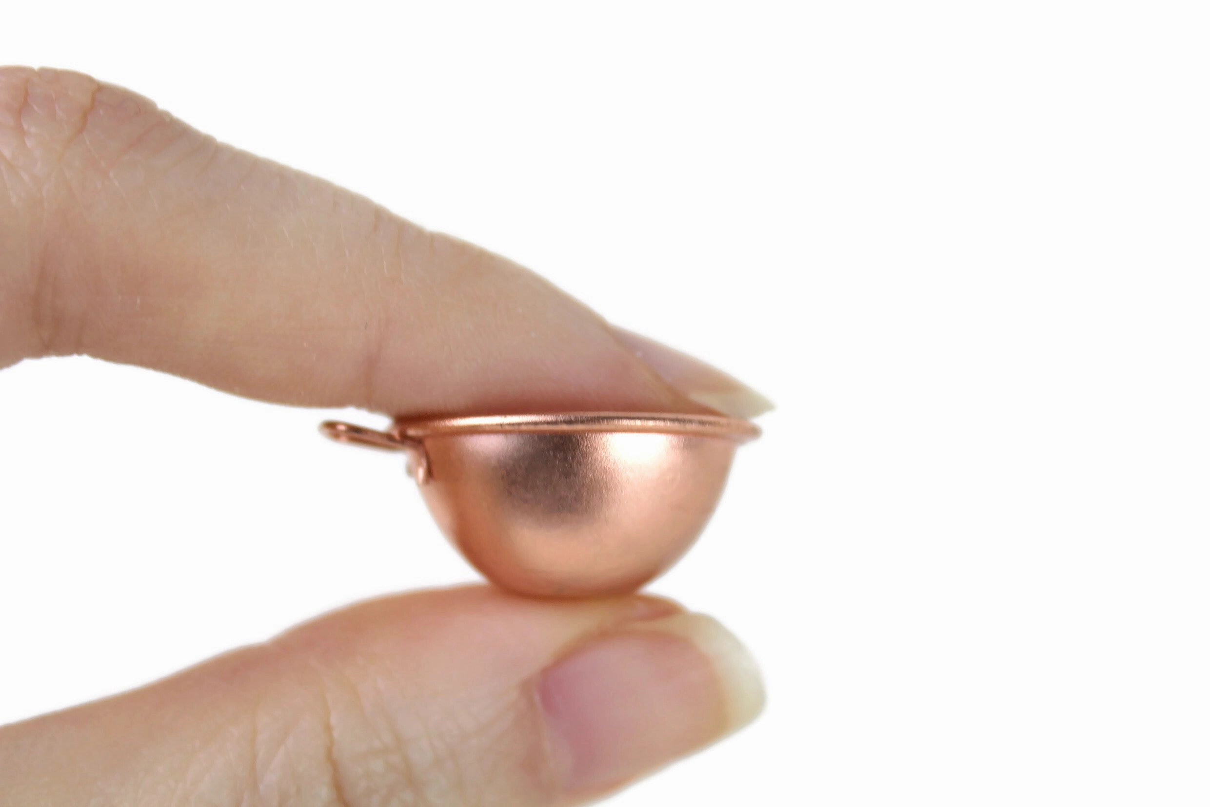 Set of 2 Vintage 1:12 Miniature Dollhouse Copper Nesting Bowls