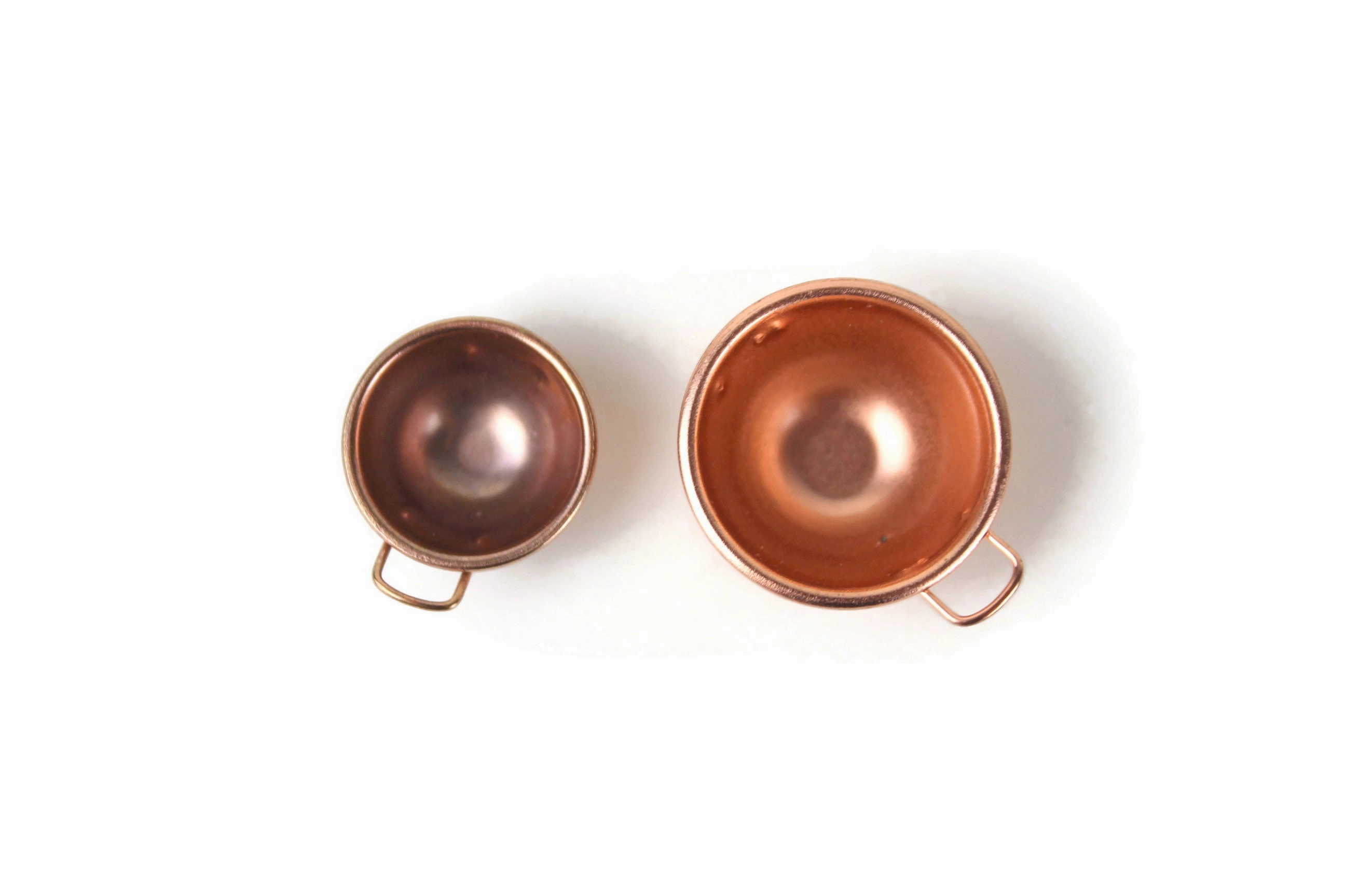 Set of 2 Vintage 1:12 Miniature Dollhouse Copper Nesting Bowls