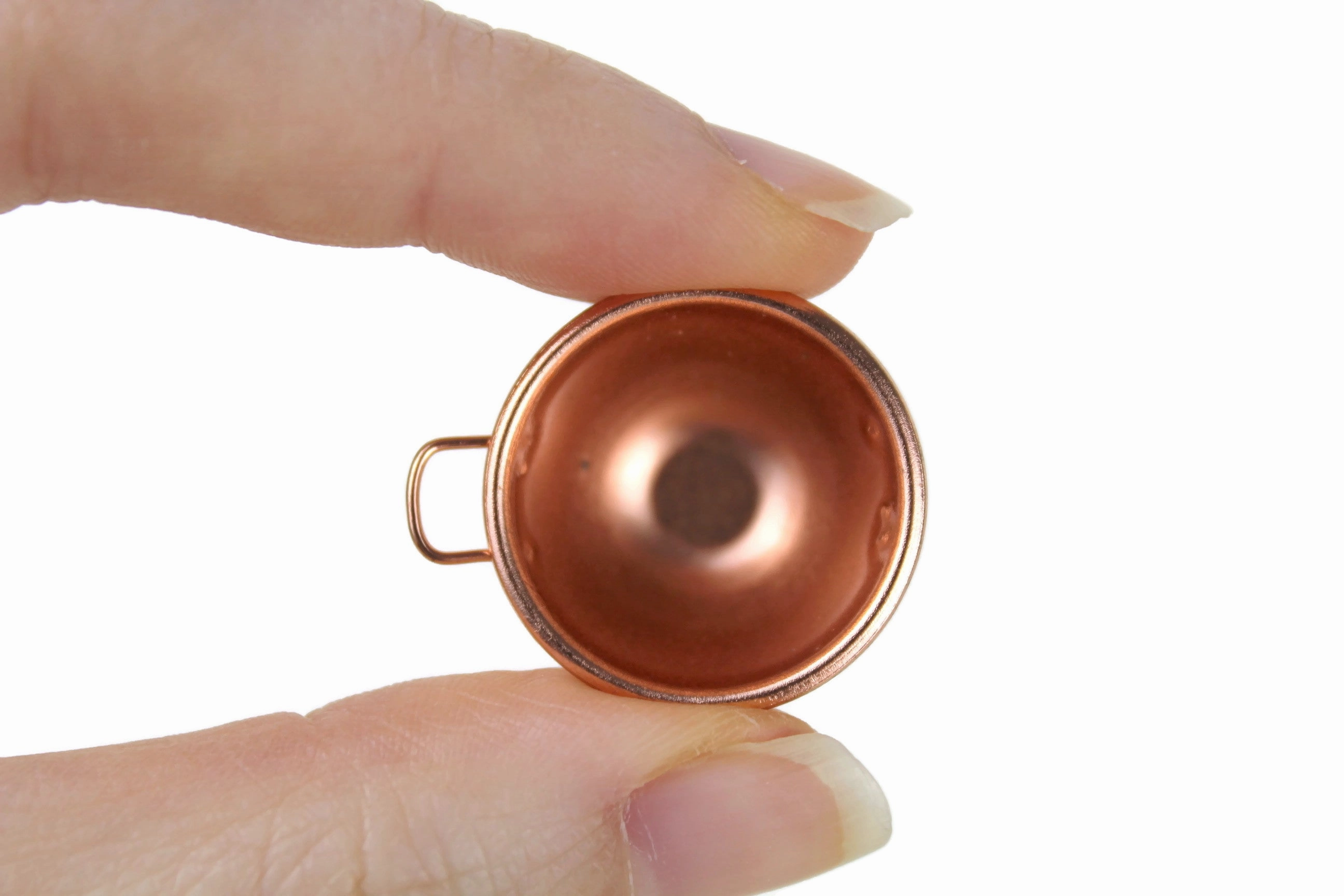 Set of 2 Vintage 1:12 Miniature Dollhouse Copper Nesting Bowls