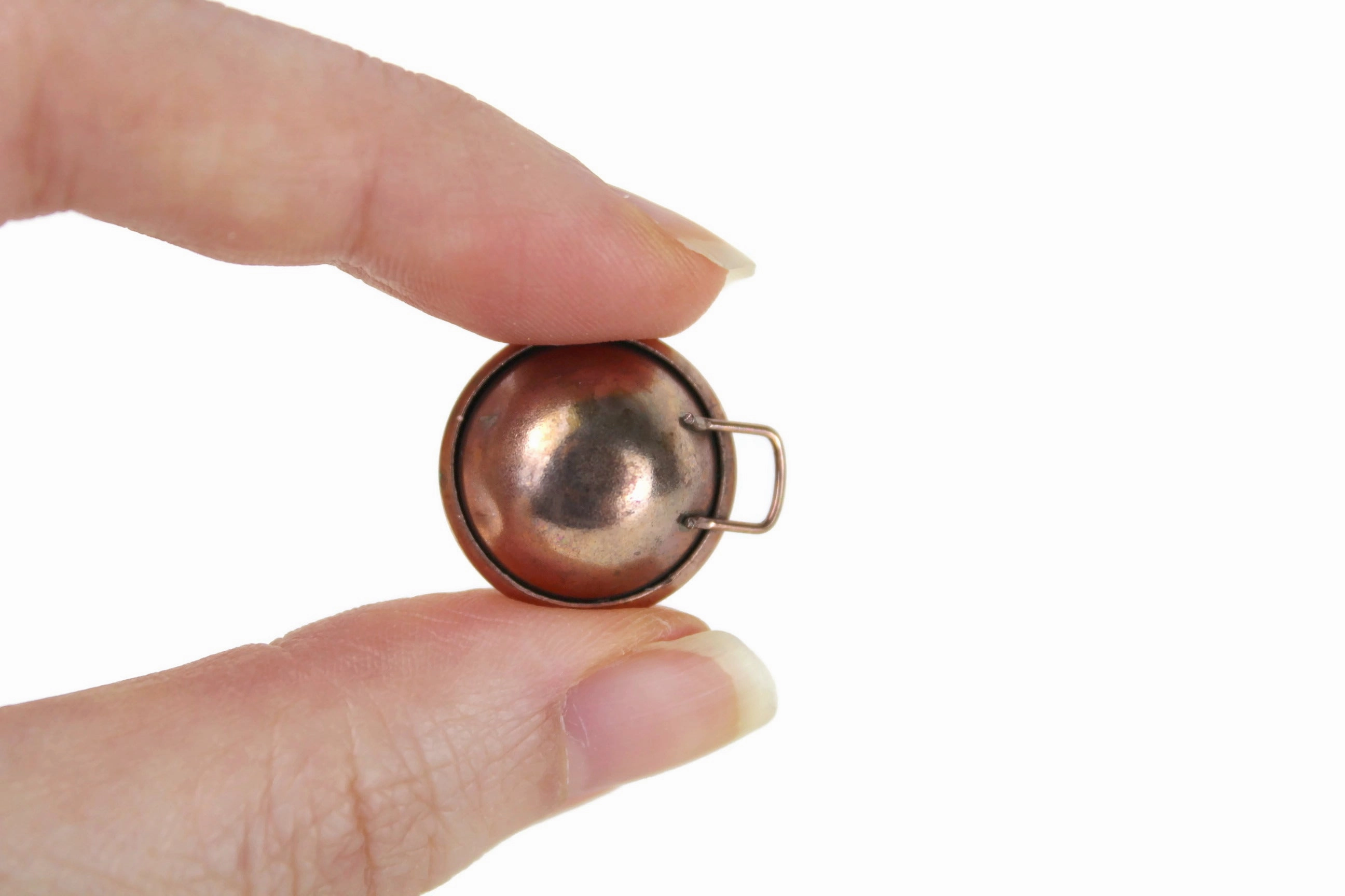 Set of 2 Vintage 1:12 Miniature Dollhouse Copper Nesting Bowls