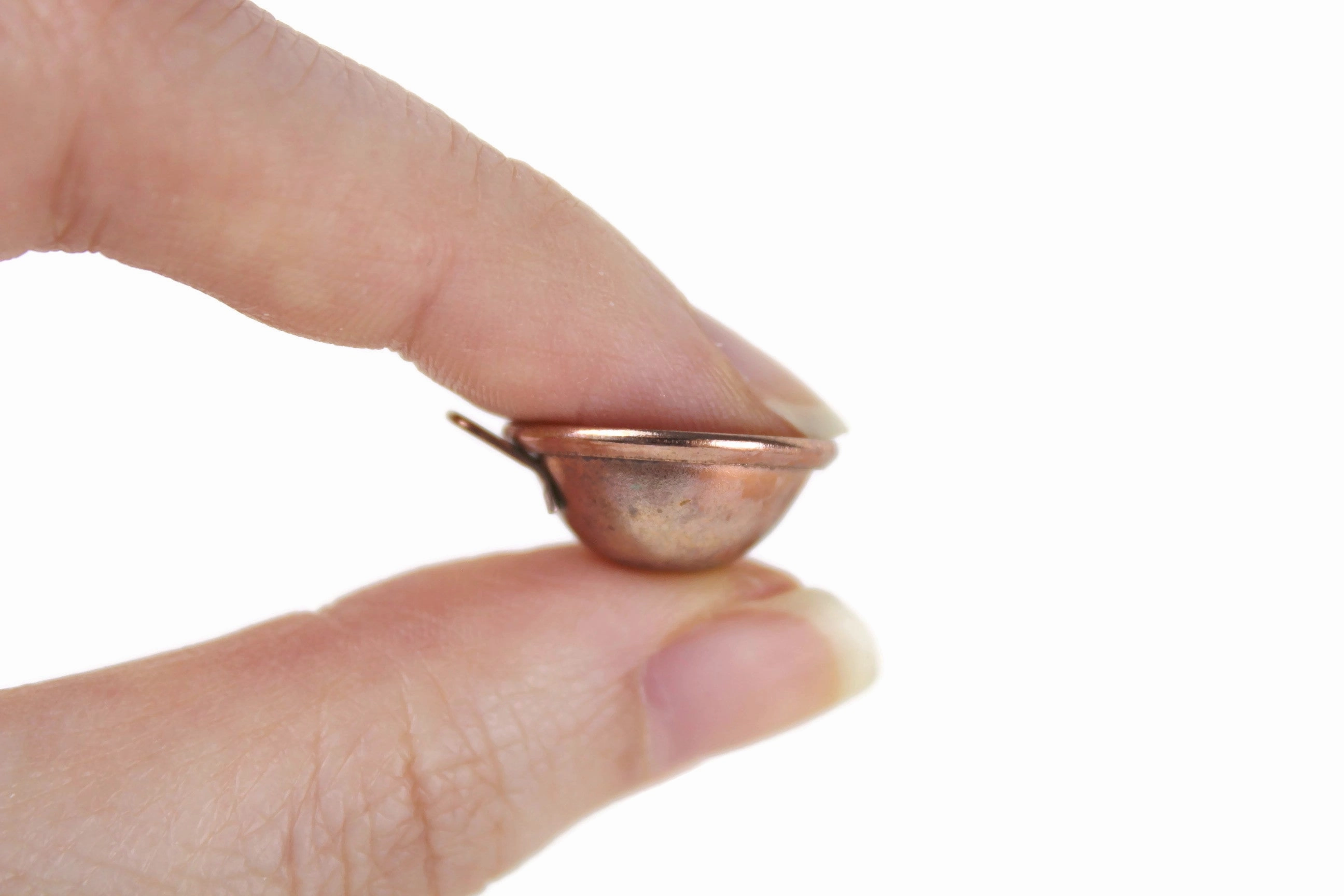 Set of 2 Vintage 1:12 Miniature Dollhouse Copper Nesting Bowls