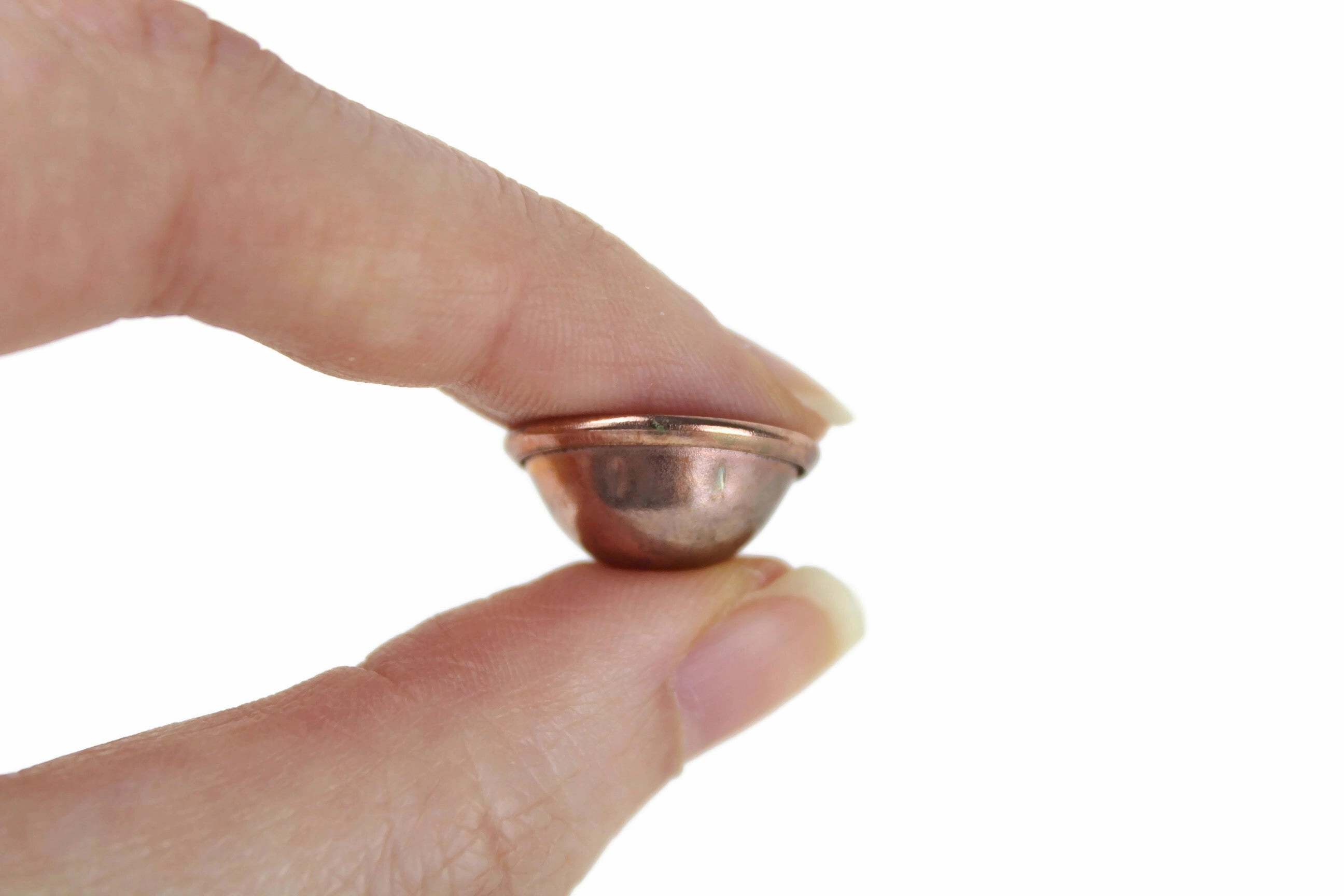 Set of 2 Vintage 1:12 Miniature Dollhouse Copper Nesting Bowls