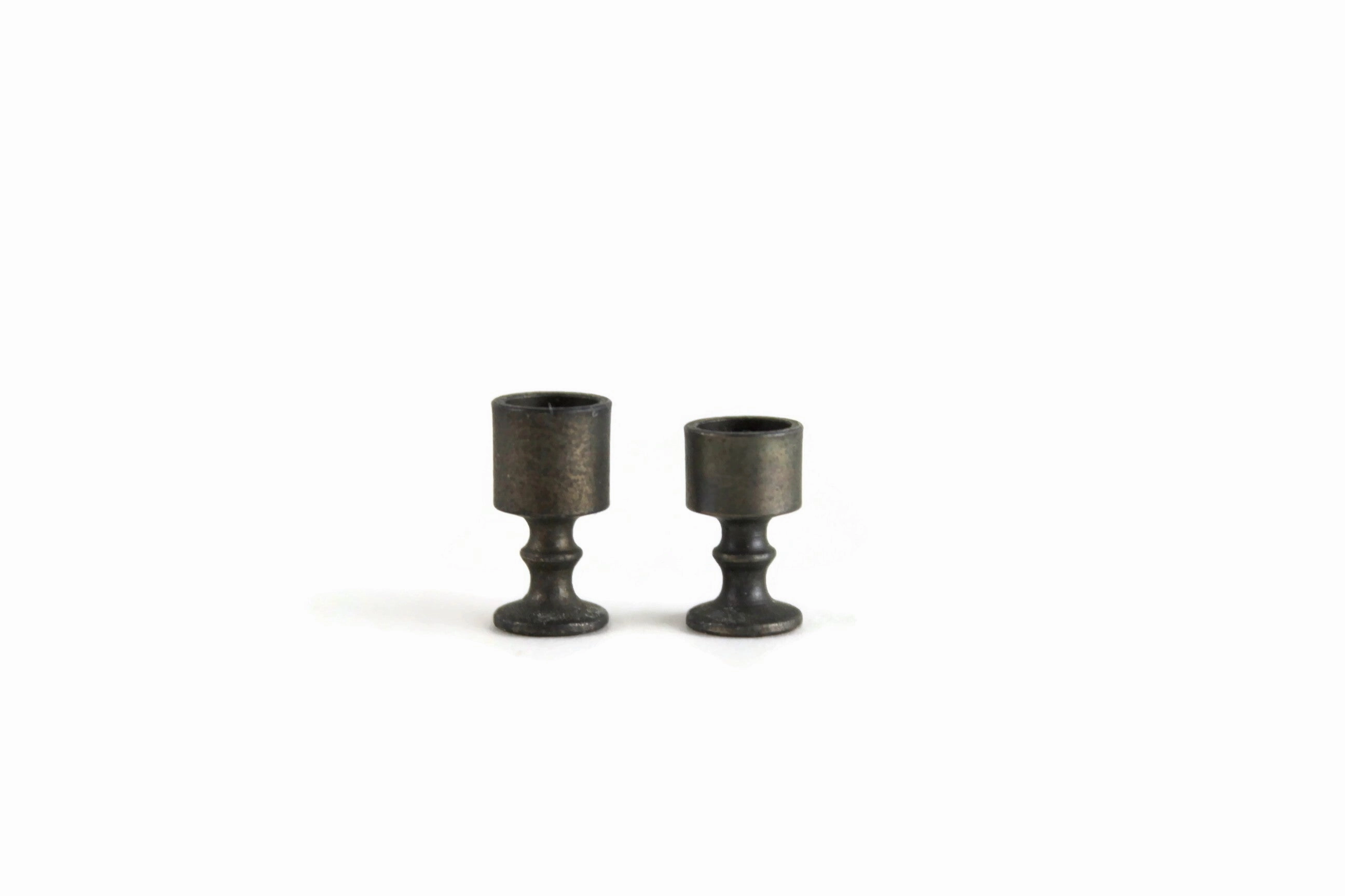 Set of 2 Vintage 1:12 Miniature Dollhouse Silver Goblets or Chalices