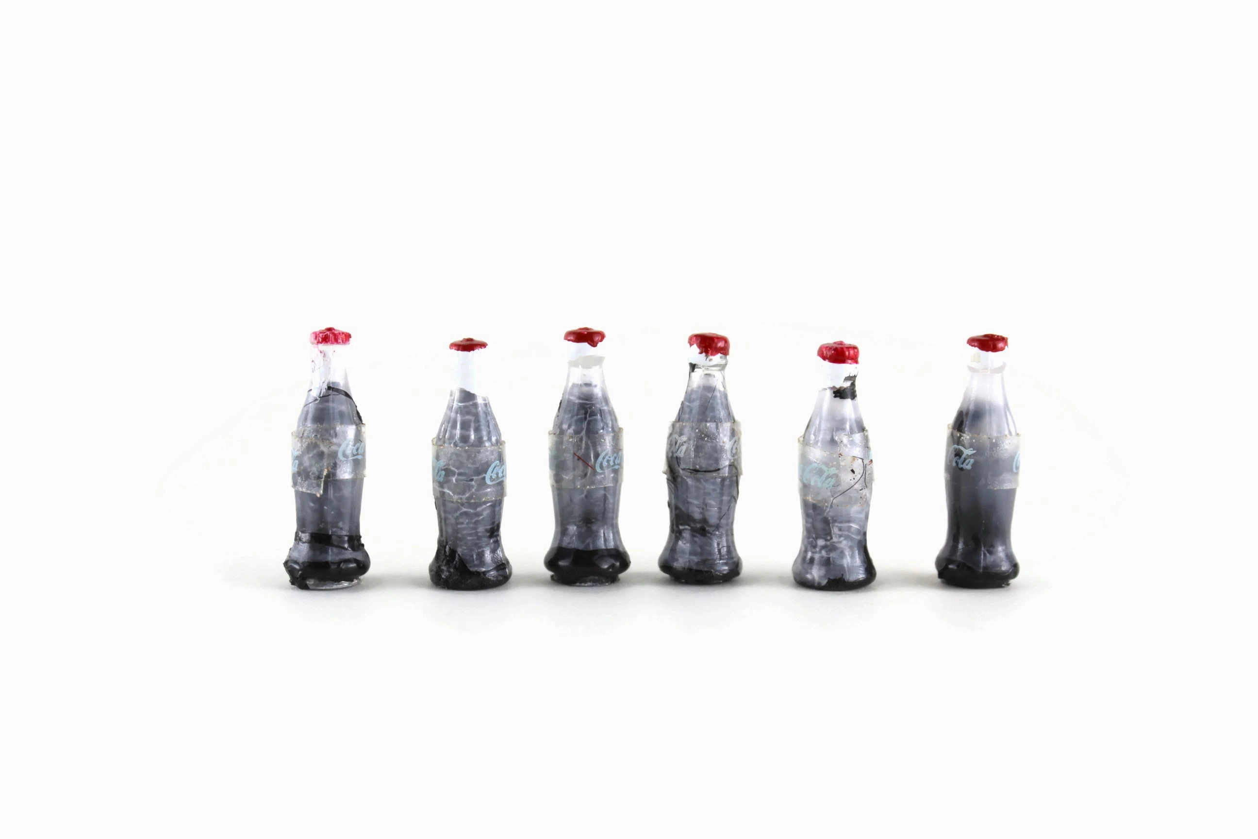 Set of 6 Vintage 1:12 Miniature Dollhouse Coca-Cola Bottles