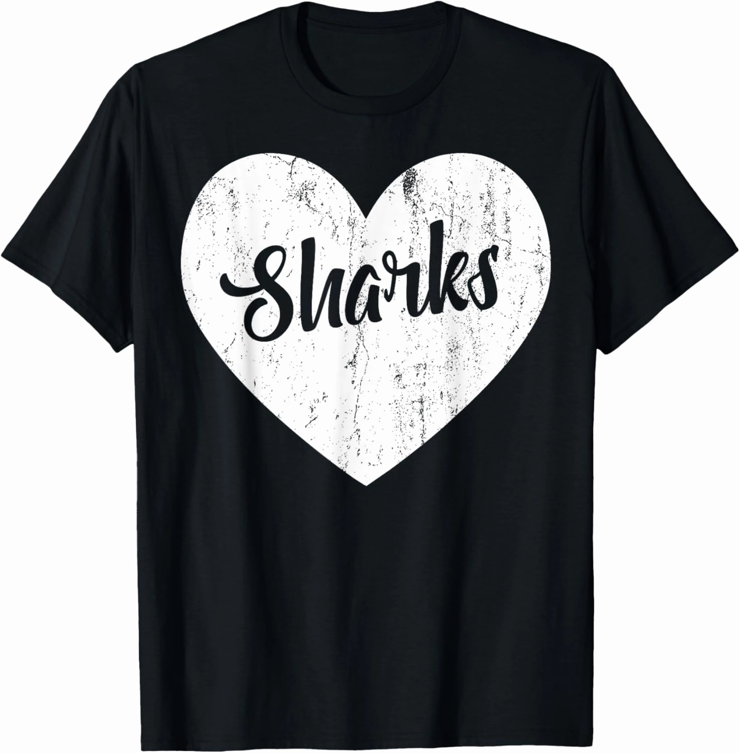 Sharks School Sports Fan Team Spirit Mascot Heart Gift T-Shirt