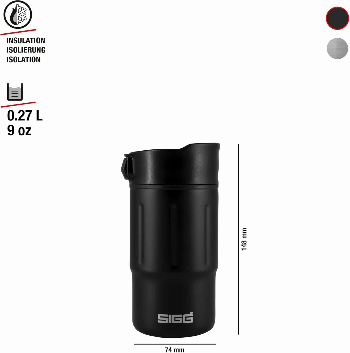 Sigg - Insulated Coffee Cup - Travel Mug Gemstone - Hot & Cold, Leakproof, BPA Free.